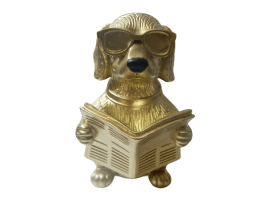 Figura ozdobna pies 29 cm złoty
