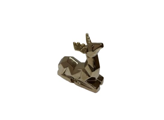 Figurka ceramiczna renifer 12,2 cm złoty