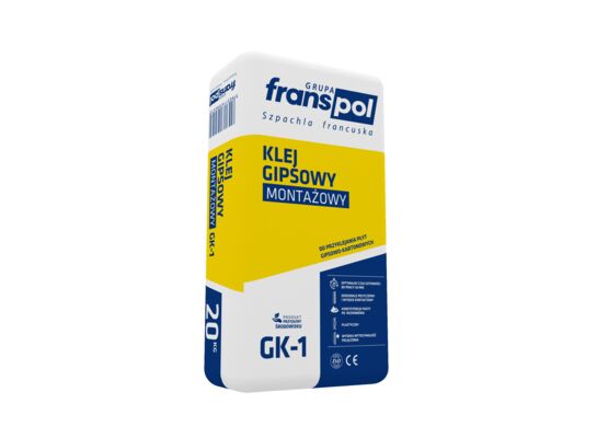Klej gipsowy montażowy GK-1 20 kg Franspol