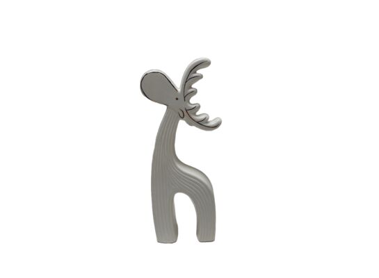 Figura ceramiczna renifer 27,6 cm biały