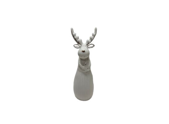 Figura ceramiczna renifer 18,4 cm biały