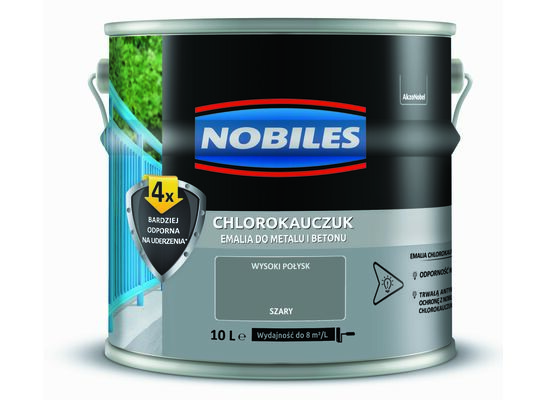 Farba chlorokauczukowa Chlorokauczuk Szary 10 l Nobiles