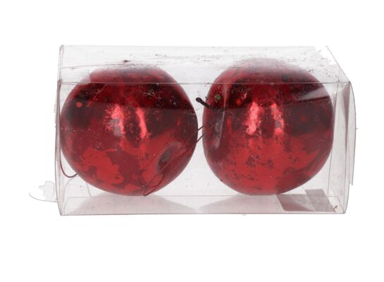 Jabłko zawieszka styropianowa 2 szt. 8 cm czerwony