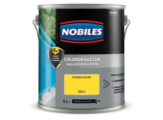 Farba chlorokauczukowa Chlorokauczuk Żółty 5 l Nobiles