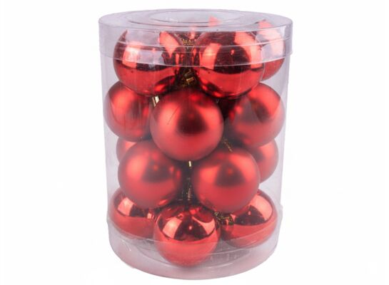 Bombki plastikowa 20 szt. 6 cm czerwony