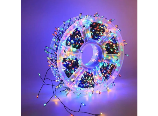 Lampki choinkowe 1000 LED 50 m na szpuli funkcja flash + pilot