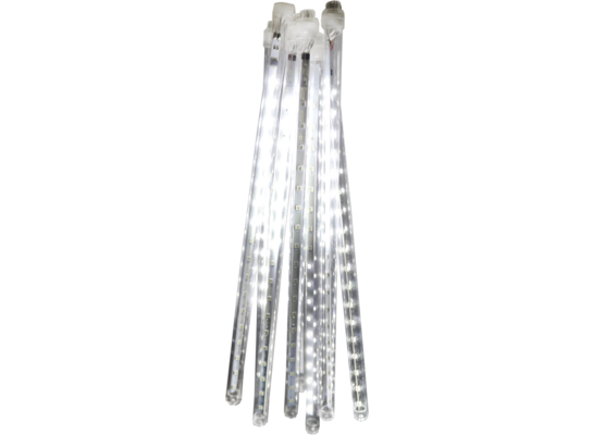 Ozdoba światlna meteory 8 szt. 45 cm 288 LED z efektem płynącego białego światła 220 cm