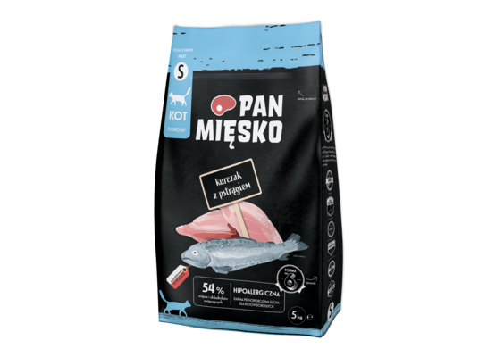 Karma sucha dla kota kurczak z pstrągiem S 5 kg PAN MIĘSKO