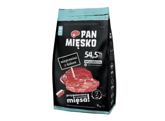Karma sucha dla psa wieprzowina/dzik XL 9 kg PAN MIĘSKO