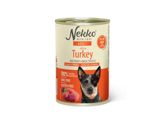 Karma mokra dla psa 400 g adult indyk/burak/ostropest NEKKO