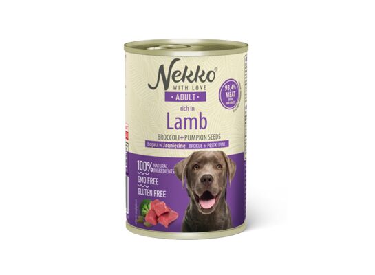 NEKKO karma mokra dla psa adult jagnięcina/brokuł/pestki dyni 6x400 g