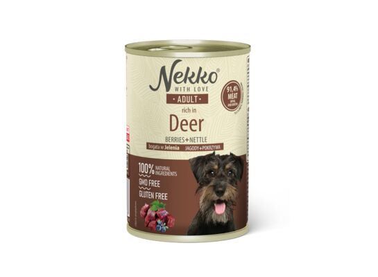Karma mokra dla psa 400 g adult jeleń/jagody/pokrzywa NEKKO