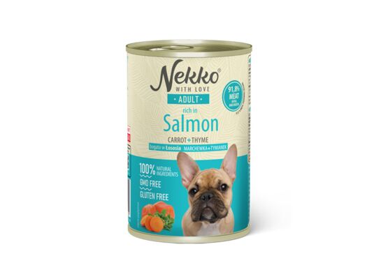 Karma mokra dla psa 400 g adult łosoś/marchewka/tymianek NEKKO