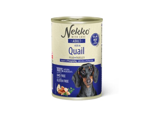 Karma mokra dla psa 400 g adult przepiórka/gruszka/pietruszka NEKKO