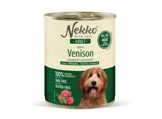 NEKKO karma mokra dla psa adult dziczyzna/rozmaryn/żurawina 6x800 g