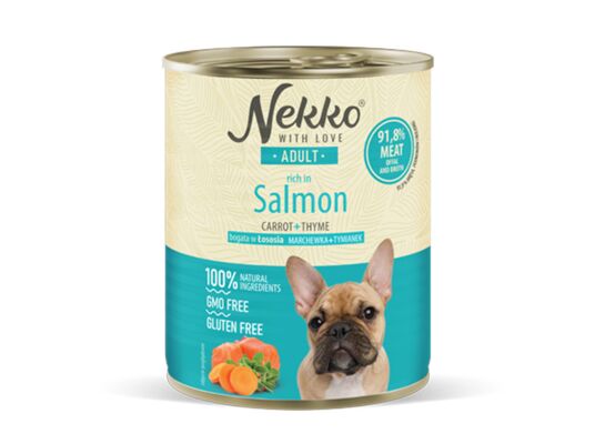Karma mokra dla psa 800 g adult łosoś/marchewka/tymianek NEKKO