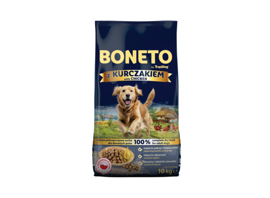 Karma sucha dla psa adult with chicken 10 kg TropiDog Boneto