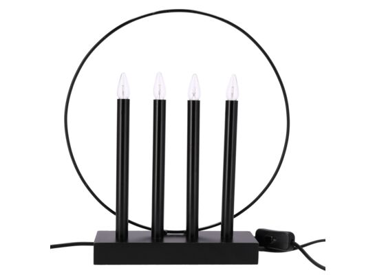 Świecznik 4 LED 32 x 6 x 35 cm czarny JUMI