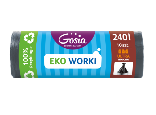 Worki na śmieci Ultra mocne EKO 240 l 10 szt.g rafit Gosia