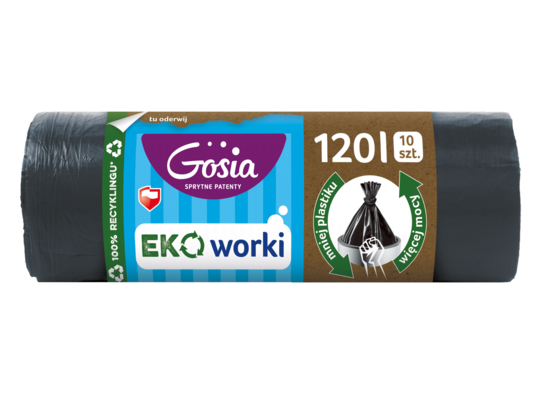 Worki na śmieci bardzo mocne EKO 120 l 10 szt. Gosia