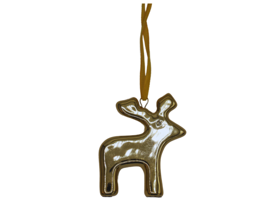 Zawieszka ceramiczna renifer złoty 5,5 x 1,5 x 6 cm