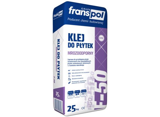 Klej do płytek F-50 C1TE 25 kg Franspol