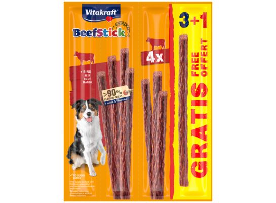 Przysmak dla psa o smaku wołowiny BEEF STICK 3+1 gratis Vitakraft