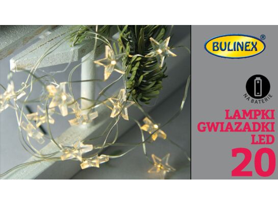 Lampki bateria łezki led gwiazdki 20 l BULINEX