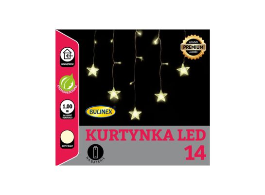 Kurtyna gwiazdki 14 LED ciepły biały bateria Bulinex