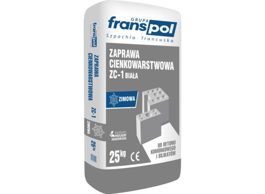 Zaprawa cienkowarstwowa ZC-1 biała zimowa 25 kg Franspol