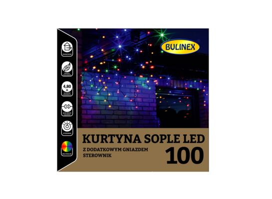 Kurtyna sople płynąca zewnętrzna led 100 l z dodatkowym gniazdem BULINEX
