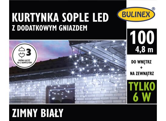 Kurtyna sople led 100 l na zasilacz z dodatkowym gniazdem BULINEX