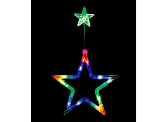 Gwiazda ozdoba okienna 11 LED na baterie z przyssawką BULINEX