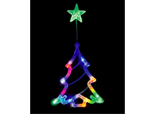 Choinka ozdoba okienna 11 LED na baterie z przyssawką BULINEX