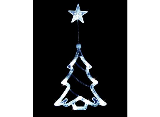 Choinka ozdoba okienna 11 LED na baterie z przyssawką BULINEX
