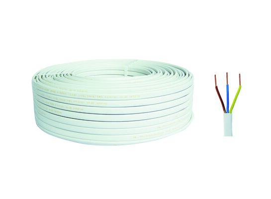 Przewód elektryczny YDYp 3 x 1,5 mm2 25 m 750 V biały AKS Zielonka