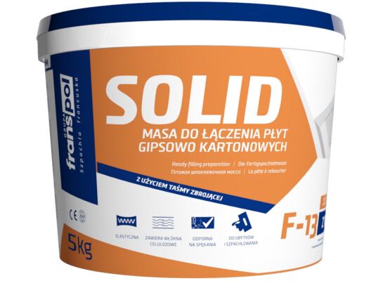 Gotowa masa do łączenia płyt g/k z taśmą SOLID F-13 5 kg Franspol