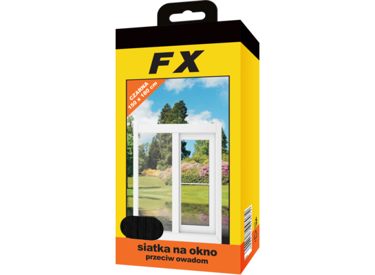 Siatka na okno 150 x 180 cm czarna FX