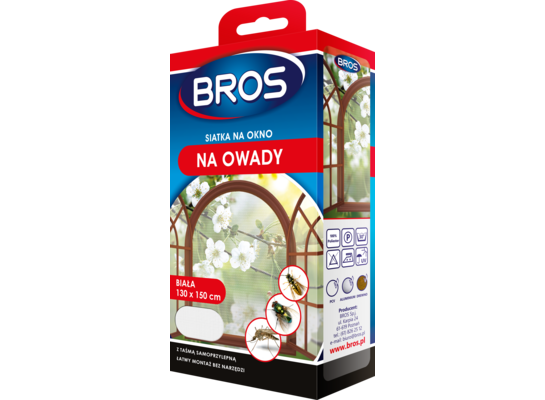Siatka na okno 130 x 150 cm biała BROS