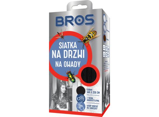 Siatka na drzwi 140 x 220 cm czarna BROS