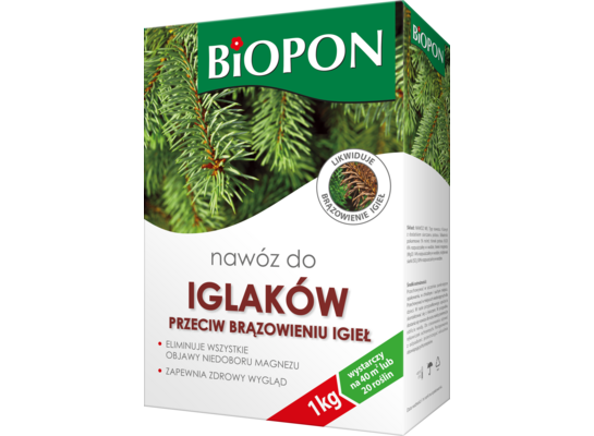 Nawóz do iglaków przeciw brązowieniu igieł 1 kg Bopon