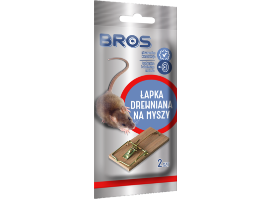 Łapka na myszy drewniana 2 sztuki BROS