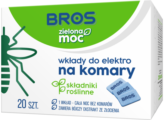 Zielona Moc wkłady do elektro na komary - 20 sztuk BROS