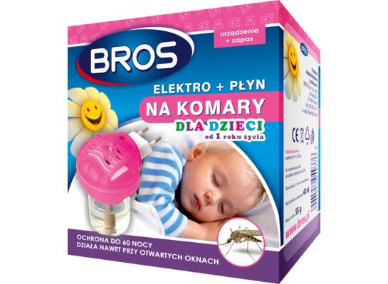 Elektro + płyn na komary dla dzieci od 1 roku życia *** 60 nocy *** BROS