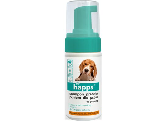 Szampon w piance przeciw pchłom dla psów 100 ml HAPPS