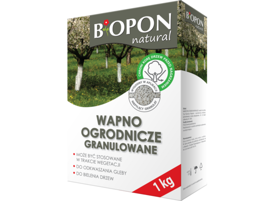Wapno ogrodnicze granulowane do bielenia i odkwaszania gleby 1 kg Bopon