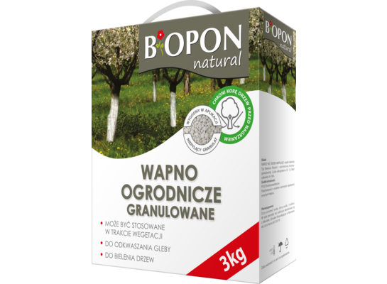 Wapno ogrodnicze granulowane do bielenia i odkwaszania gleby 3 kg Bopon