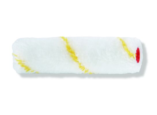 Wałek malarski żółty pasek 10 cm rdzeń 15 mm, poliester 12 mm, klejony