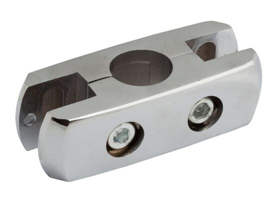 Złącze podwójne płaskie Ø25 chrom