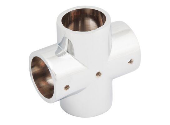 Łącznik czterokierunkowy Ø25 chrom